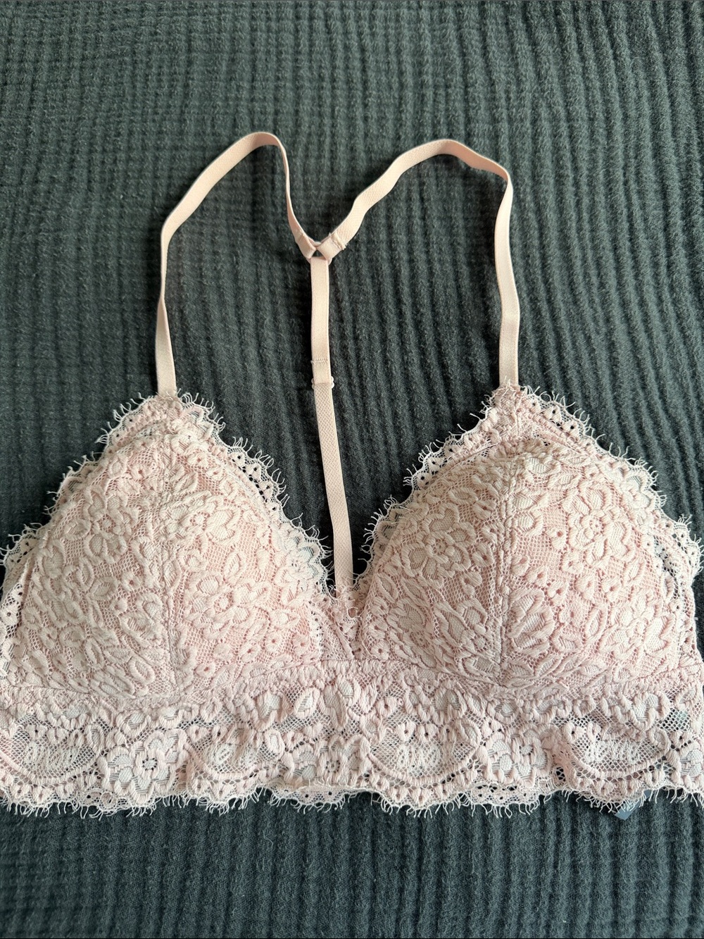 aerie Pink Lace Longline Bralette